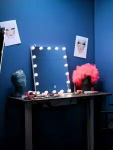 square make up ledmirror