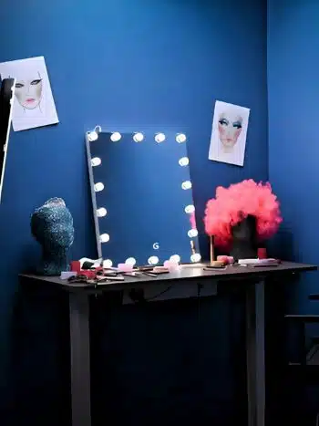square make up ledmirror