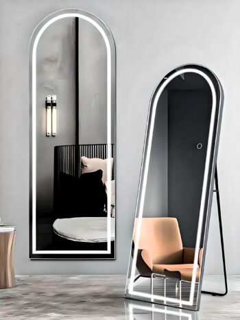 Premium Standing LED Mirror - Customizable Size & Finish