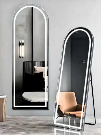 Premium Standing LED Mirror - Customizable Size & Finish