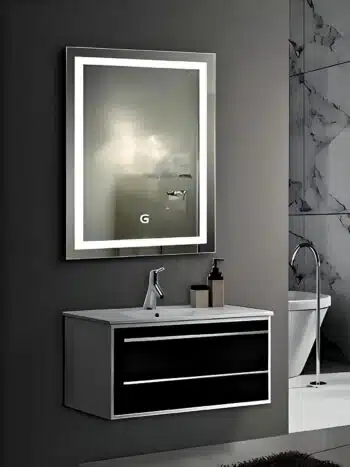 Short Rectangular LED Mirror - Touch Sensor & Dual Tone Light