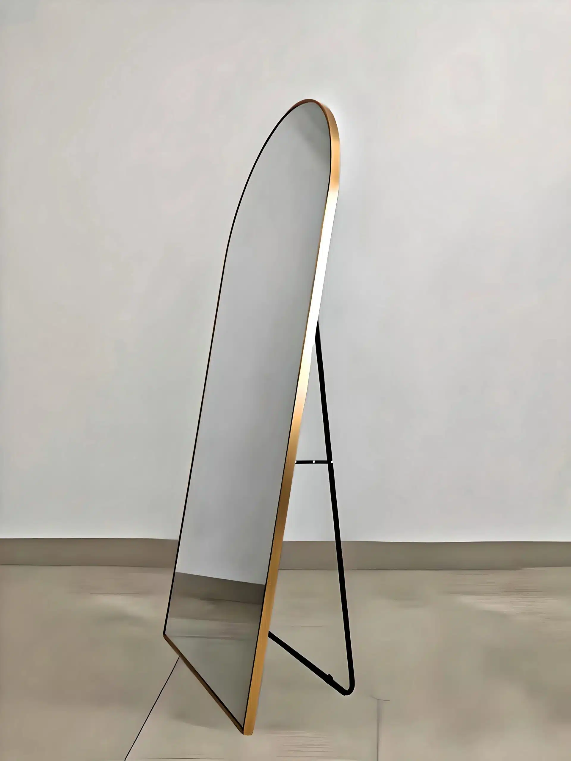 Elegant Half-Round Standing Metal Mirror - Customizable Finishes - Framed mirror | LightMirror.in