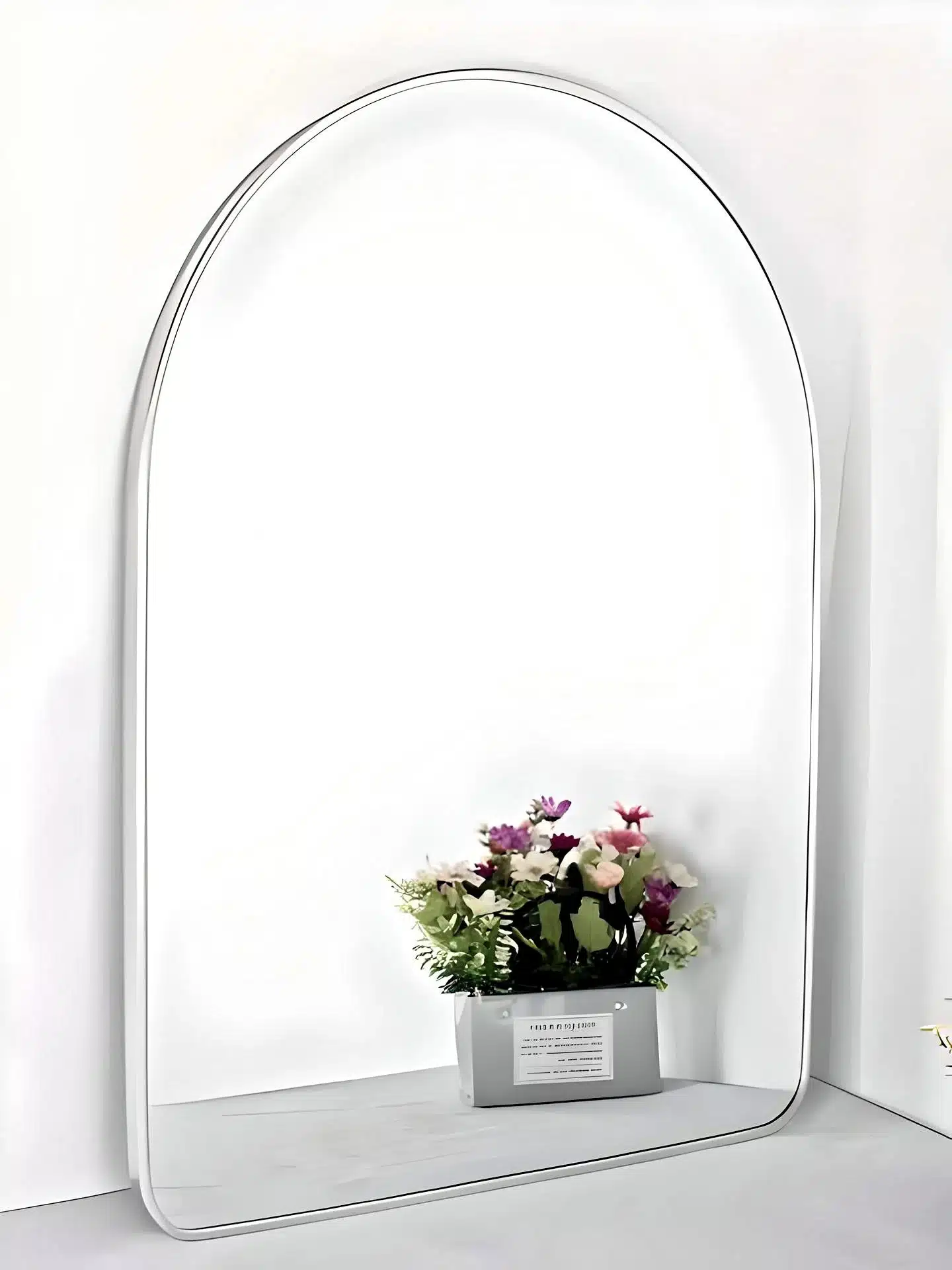 Elegant Half-Round Standing Metal Mirror - Customizable Finishes - Framed mirror | LightMirror.in