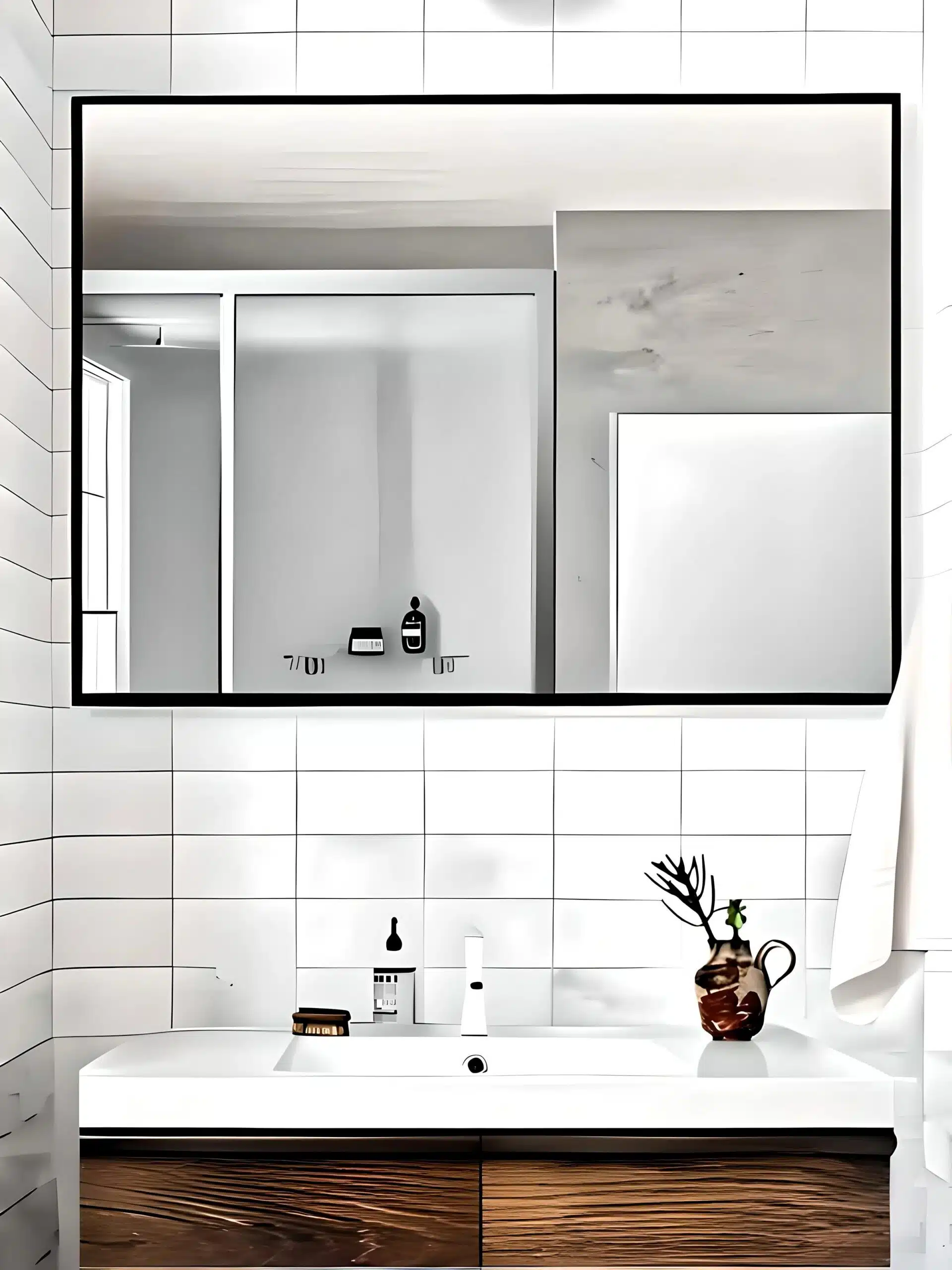 Customizable Aluminium Frame Mirror - Wall Mounted