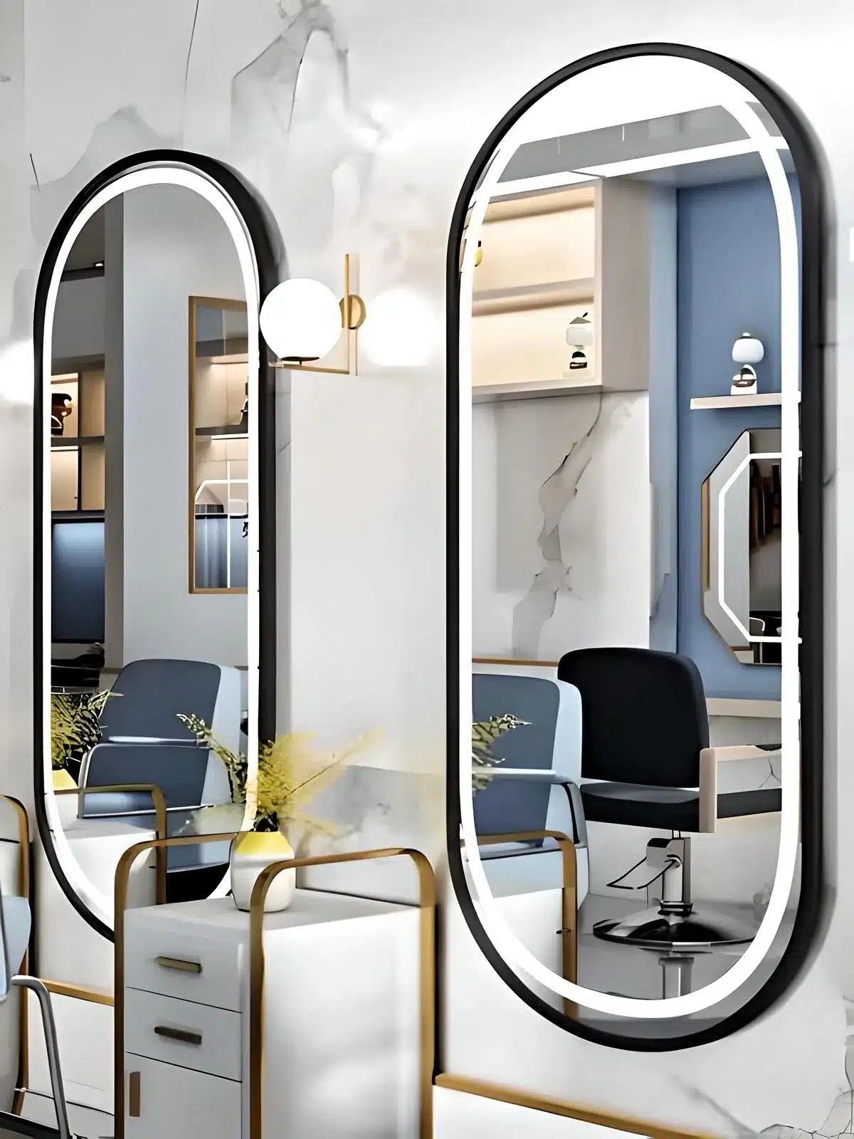 Chic Capsule LED Mirrors for Salons & Dressing Rooms.