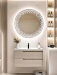 Stylish LED Round Mirror - Illuminated Bathroom & Living Room Wall Mirror