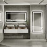 Infinity mirror with LED edge effect glowing