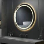 Extra Large Round LED Bathroom Mirror with Anti-Fog, Dimmable Lights, and Touch Sensor