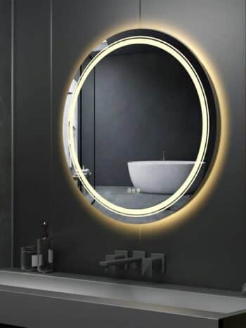 Extra Large 90cm Round Double Light LED Smart Bathroom Illumination Mirror, Wall Mounted, Anti-Fog - Uncategorized | LightMir