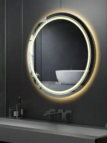 Extra Large 90cm Round Double Light LED Smart Bathroom Illumination Mirror, Wall Mounted, Anti-Fog - Uncategorized | LightMir