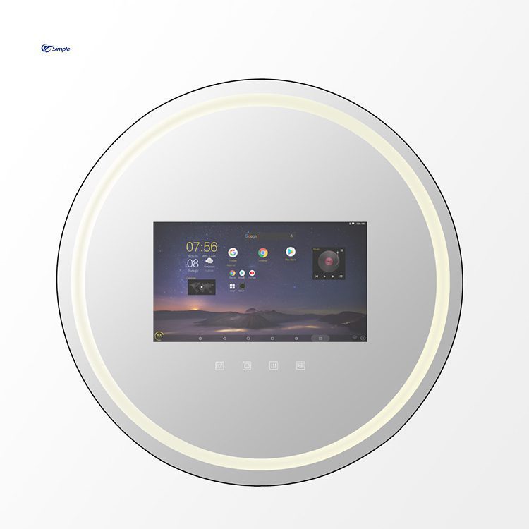 Round Android Smart LED TV Mirror with Touch & Remote Control