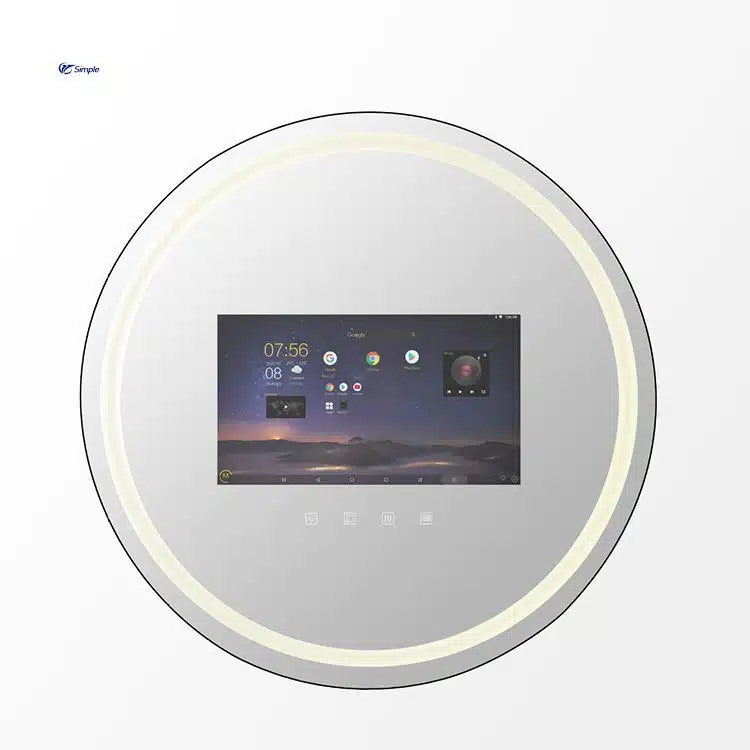 Round Android Smart LED TV Mirror with Touch & Remote Control