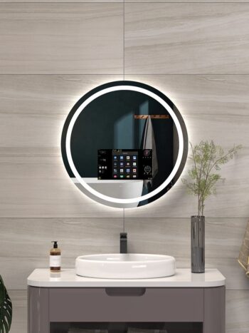 Round Smart LED Mirror with Android TV