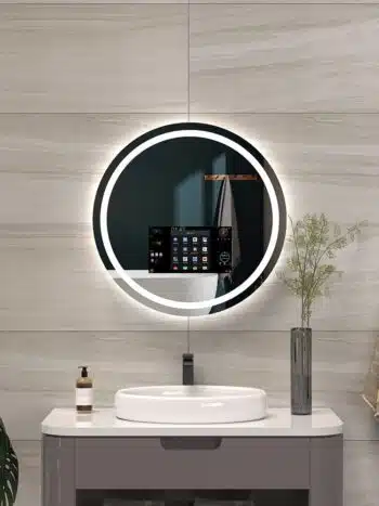 Round Smart LED Mirror with Android TV