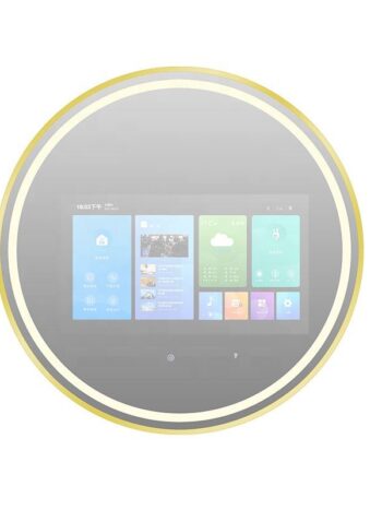 Round Smart Android TV LED Mirror with Touch & Remote – Luxury Bathroom Tech
