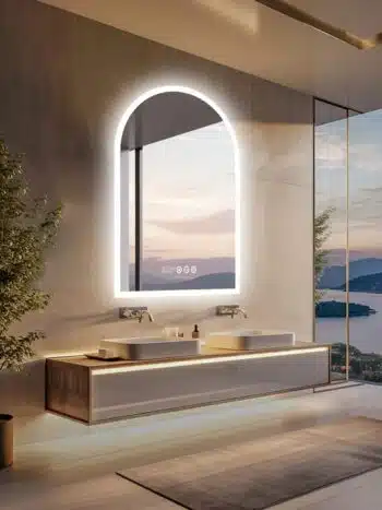 LED mirrors and battery backup options during power cuts.