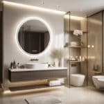 LuminaSphere LED Circle Bathroom Mirror – Anti-Fog, Dimmable, and Touch Controls