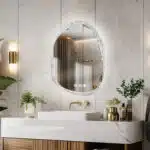 Irregular LED Bathroom Mirror with Touch Sensor, Anti-Fog, and Backlit Lighting