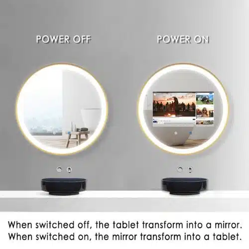 Round Framed Android TV LED Mirror
