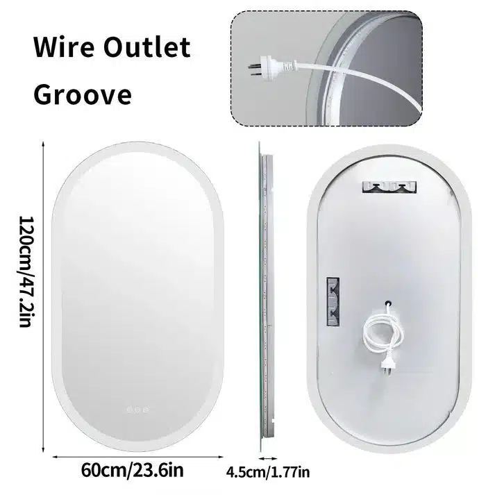 Arched Illumina LED Bathroom Mirror – Oval Design, Anti-Fog, and Adjustable Lighting - Uncategorized | LightMirror.in