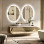 LuxeView LED Oval Bathroom Mirror – Dual Illumination, Anti-Fog, and Dimmable Lighting