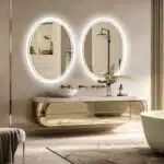 LuxeView LED Oval Bathroom Mirror – Dual Illumination, Anti-Fog, and Dimmable Lighting