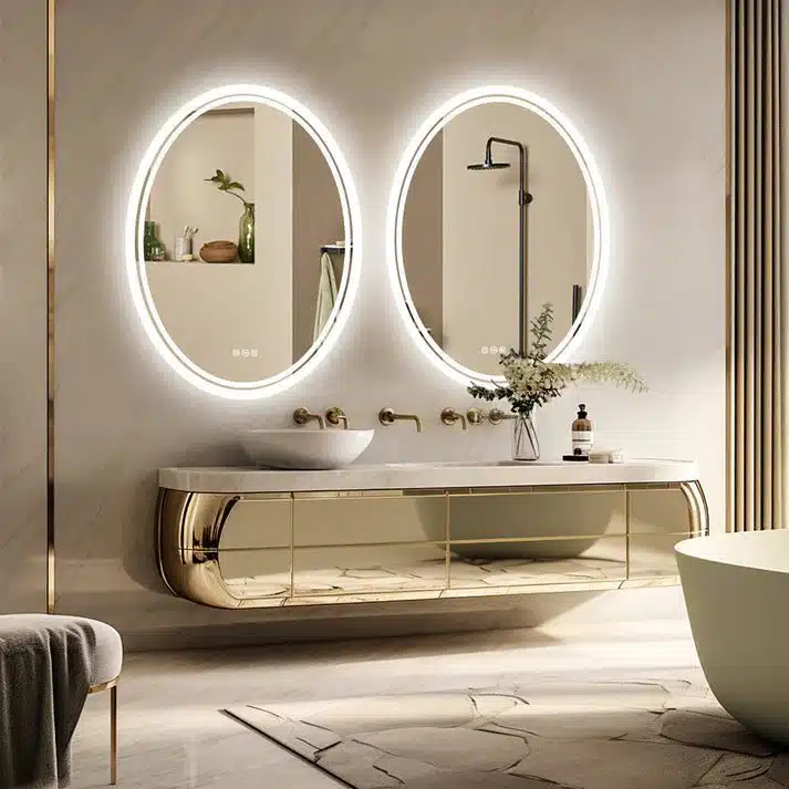 LuxeView LED Oval Bathroom Mirror – Dual Illumination, Anti-Fog, and Dimmable Lighting - Uncategorized | LightMirror.in