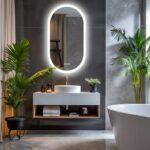 EcoLuxe Arched LED Mirror – Touch Controls, Anti-Fog, and Energy-Efficient Lighting