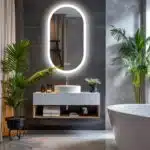 EcoLuxe Arched LED Mirror – Touch Controls, Anti-Fog, and Energy-Efficient Lighting