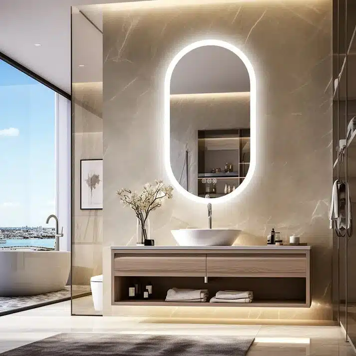oblong light mirror