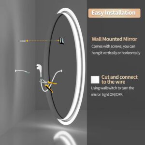 LuminaSphere LED Circle Bathroom Mirror – Anti-Fog, Dimmable, and Touch Controls - Round Shape LED Mirror | LightMirror.in