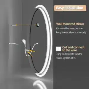 LuminaSphere LED Circle Bathroom Mirror – Anti-Fog, Dimmable, and Touch Controls - Round Shape LED Mirror | LightMirror.in