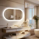 Arched Illumina LED Bathroom Mirror – Oval Design, Anti-Fog, and Adjustable Lighting