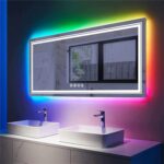 Luminous Spectrum LED Vanity Mirror – RGB Backlit, Anti-Fog, and Dimmable Lighting