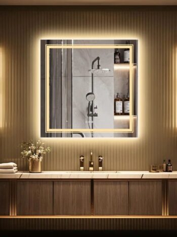 Frameless LED Lighted Bathroom Mirror – Dual Lighting, Anti-Fog, and Touch Controls