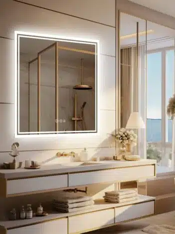 Square Illuminated Bathroom Mirror – Anti-Fog, Dimmable, and Touch Controls - Uncategorized | LightMirror.in
