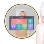 Round Smart Android TV LED Mirror with Touch & Remote – Luxury Bathroom Tech