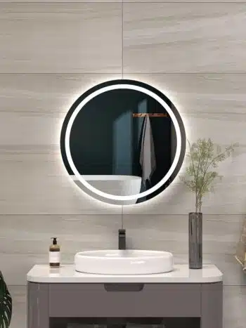 Round Smart LED Mirror with Android TV