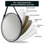Radiant Halo Frame Round Bathroom Mirror – LED Lighting, Anti-Fog, and Touch Controls
