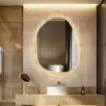 Irregular LED Bathroom Mirror with Touch Sensor, Anti-Fog, and Backlit Lighting