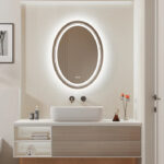 Luxe Dual-Glow LED Bathroom Mirror – Anti-Fog, Dimmable, Double Circle Design
