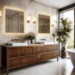 Square Illuminated Bathroom Mirror – Anti-Fog, Dimmable, and Touch Controls