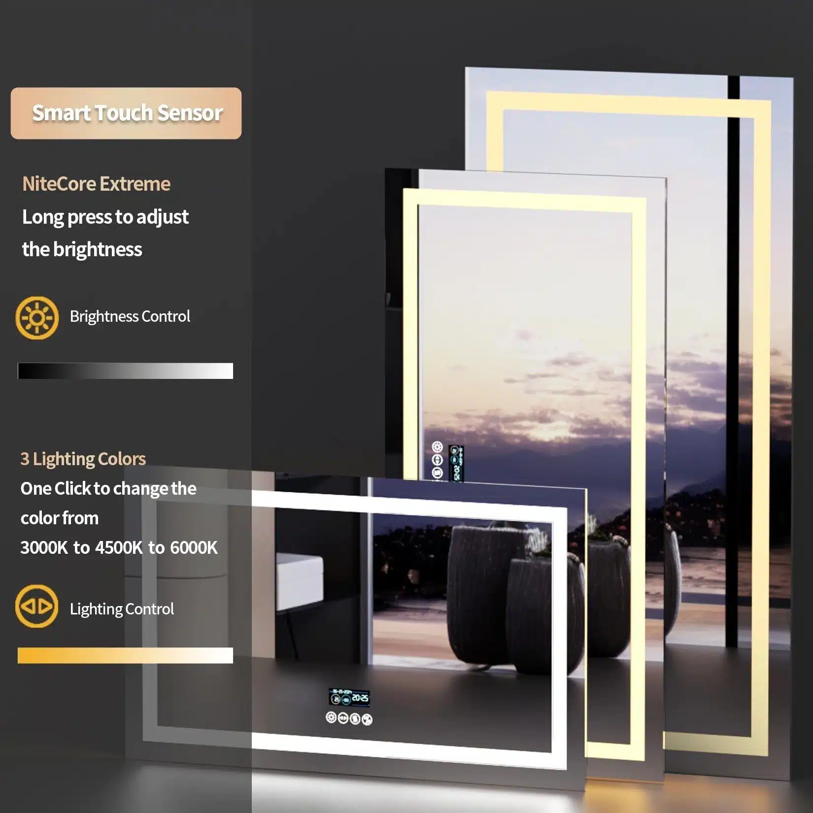 Smart LED Bathroom Mirror with Bluetooth Speaker, Anti-Fog, and Dimmable Lighting - Uncategorized | LightMirror.in