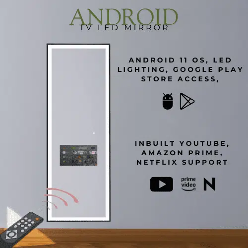 Premium Smart Android TV LED Mirror with Remote Control