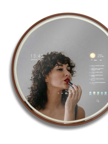 Round Smart Android TV LED Mirror with Touch & Remote – Luxury Bathroom Tech