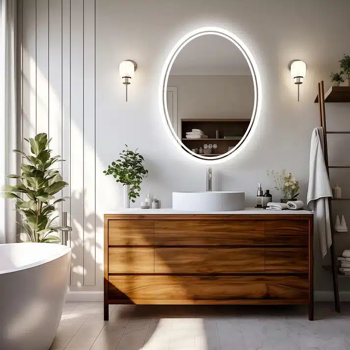 LuxeView LED Oval Bathroom Mirror – Dual Illumination, Anti-Fog, and Dimmable Lighting - Uncategorized | LightMirror.in