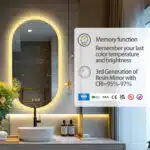 EcoLuxe Arched LED Mirror – Touch Controls, Anti-Fog, and Energy-Efficient Lighting