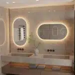 EcoLuxe Arched LED Mirror – Touch Controls, Anti-Fog, and Energy-Efficient Lighting