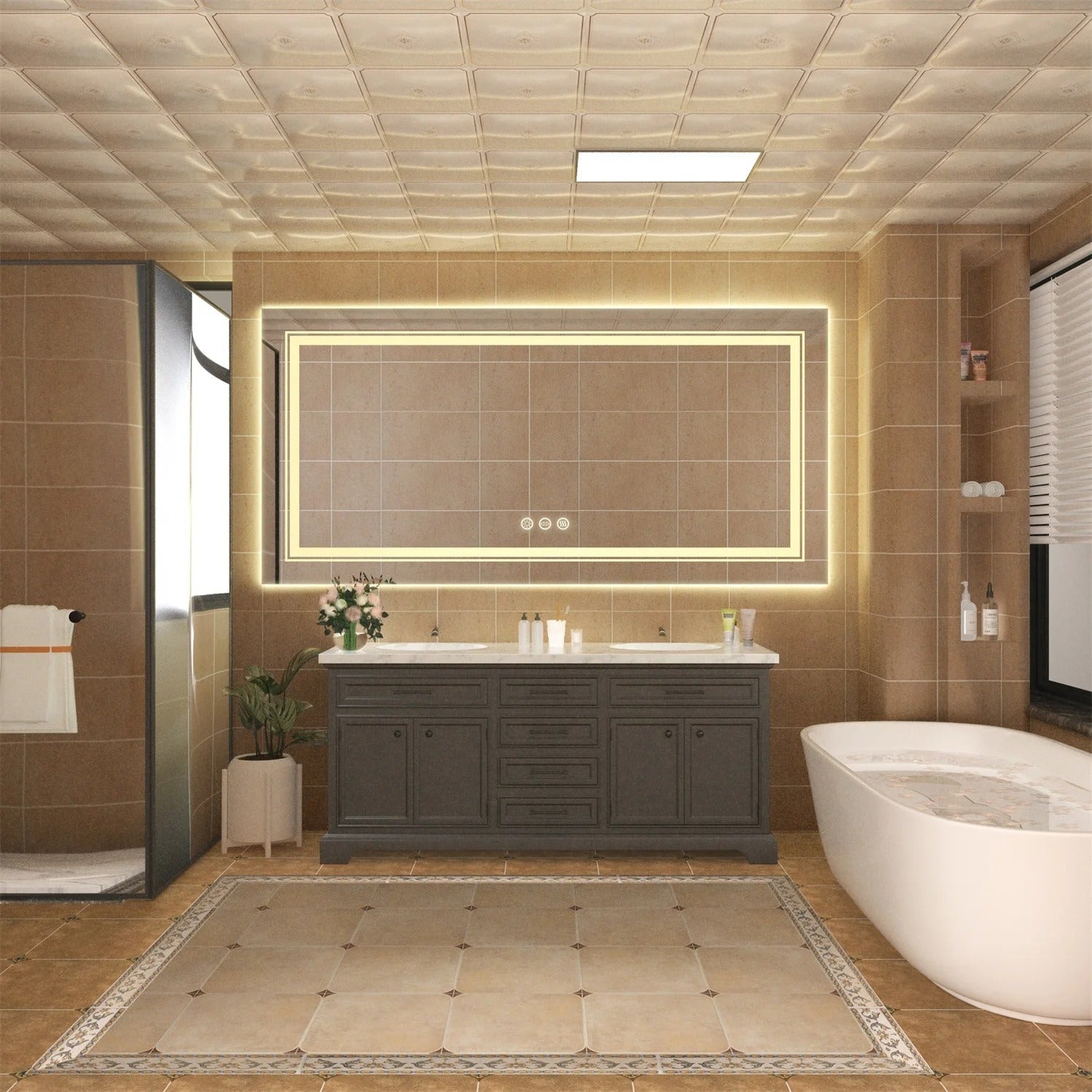 Summer home renovation using LED mirrors for improved value and aesthetics.
