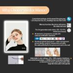 Square Illuminated Bathroom Mirror – Anti-Fog, Dimmable, and Touch Controls